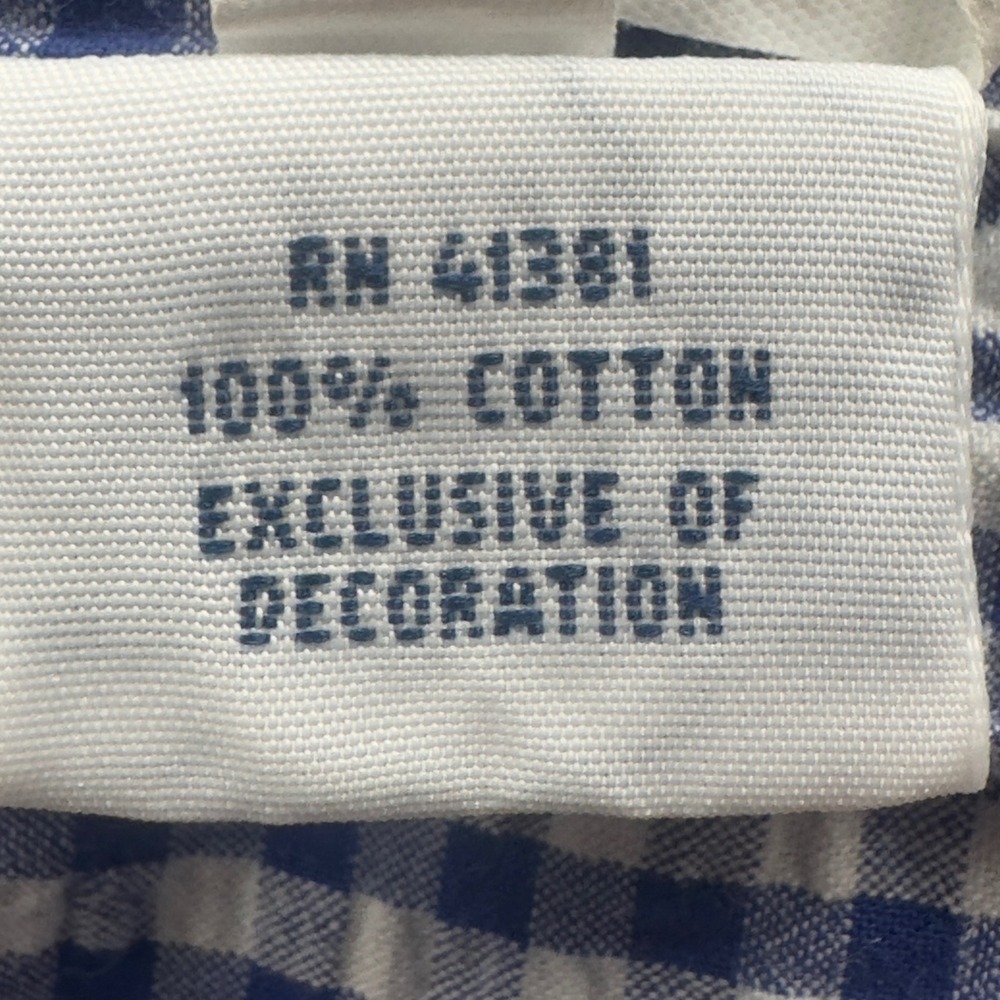 Ralph Lauren Mens 2XLT Tall Blue Gingham Cotton Short Sleeve Button Down Shirt - Picture 15 of 16